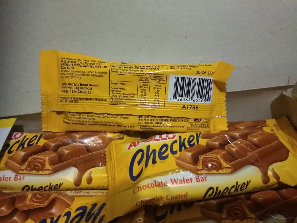 Apollo Checker Coklat Wafer Bar 2pcs (Set) Apollo Checker Coklat Wafer Bar 2pcs (Set)
