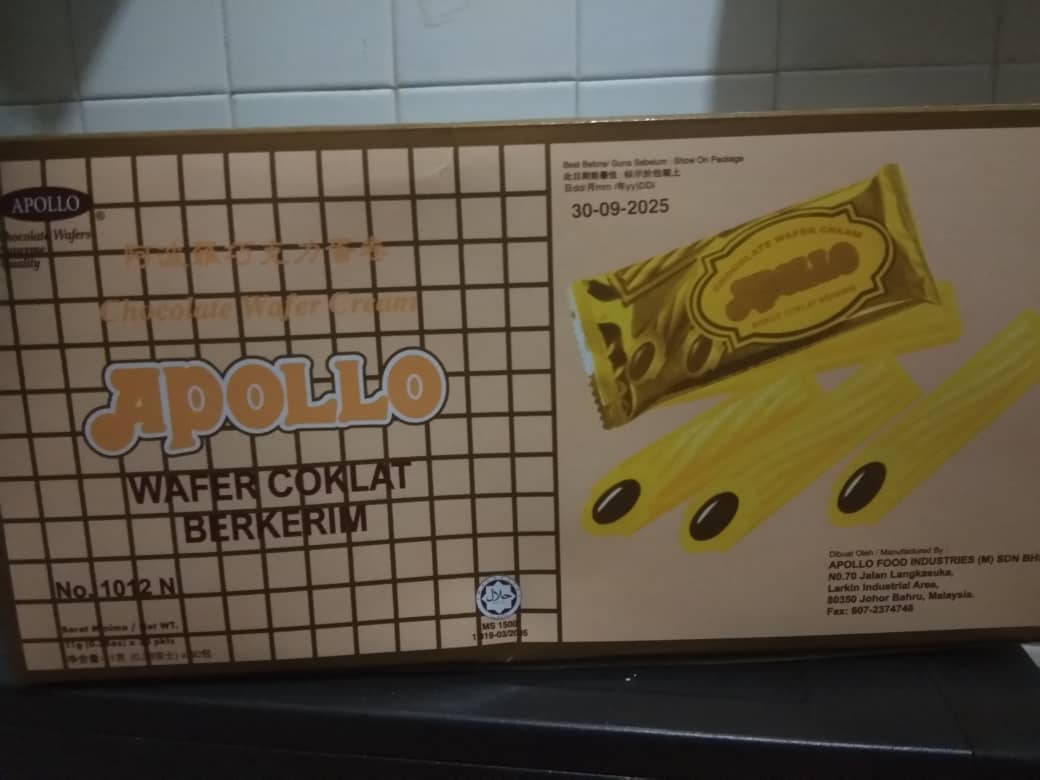 Apollo Wafer Coklat Carton Apollo Wafer Coklat Carton